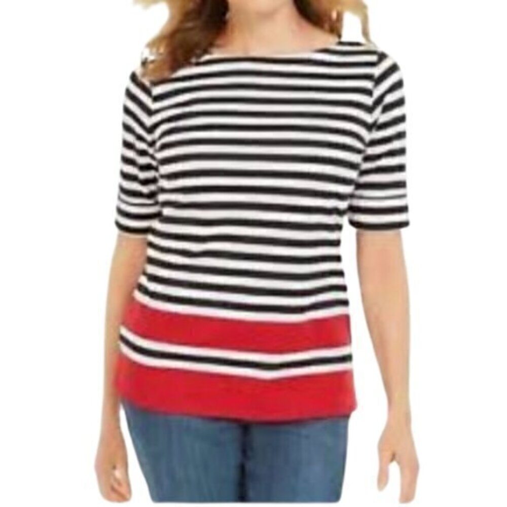 [Karen Scott] Black, White & Red top